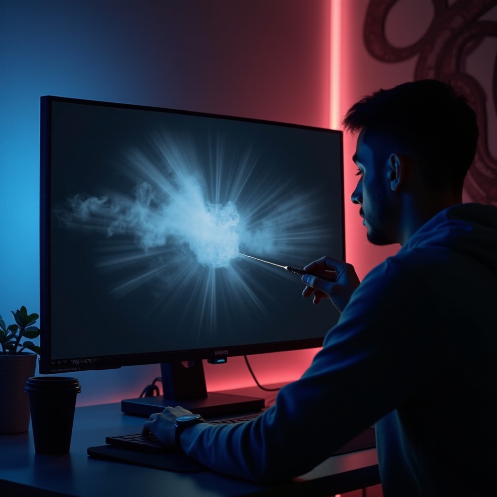 seltsame rauchige Linie auf meinem Monitor Samsung Odyssey G7